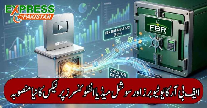 A close-up view of FBR tax documentation highlighting new rules for Pakistani YouTubers with 50,000 subscribers.